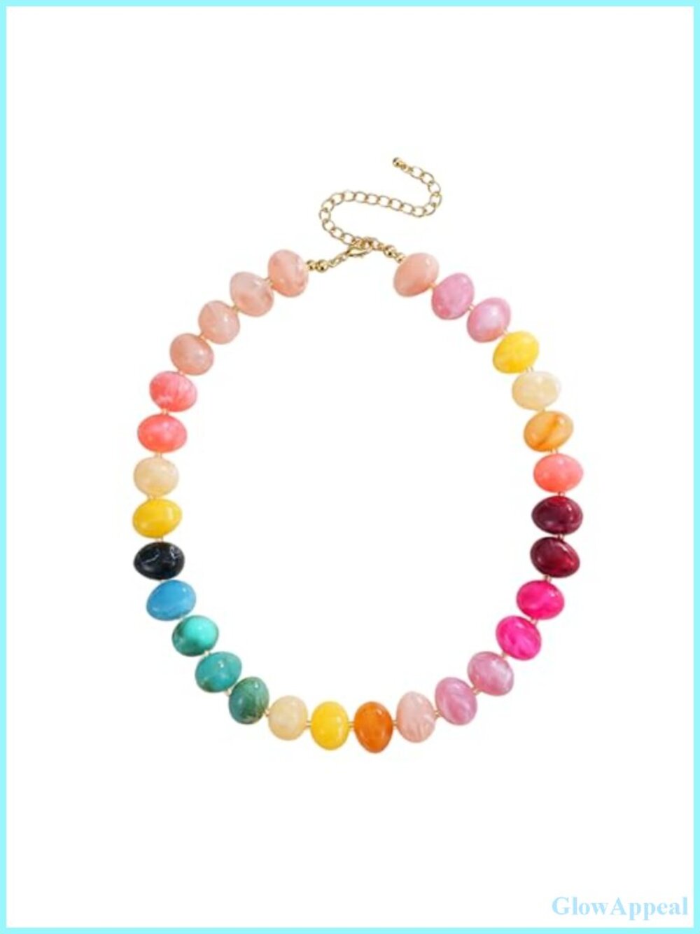 Chunky Beaded Necklace Handmade Resin Collar Necklace Boho Statement Jewelry